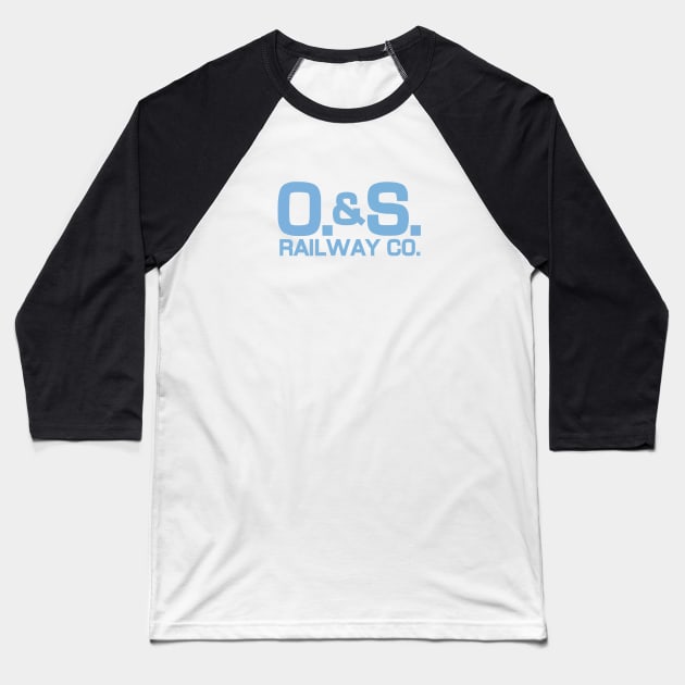 O&S Powder Blue Logo Baseball T-Shirt by Kodachrome Railway Colors